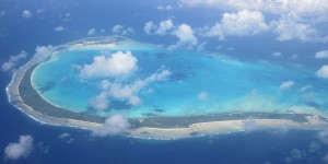 ariel view of on of the Kiribati islands