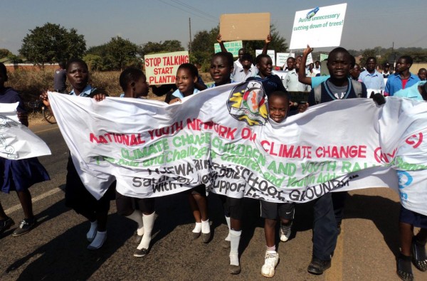 Students in Malawi on solidarity march