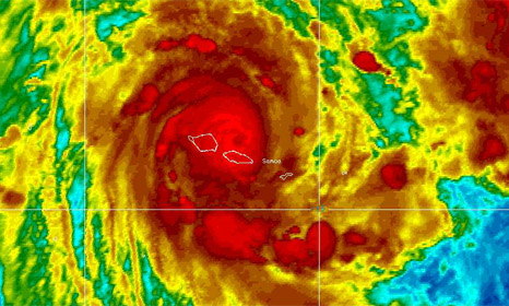 Fierce cyclone sweeps through Pacific Island of Samoa