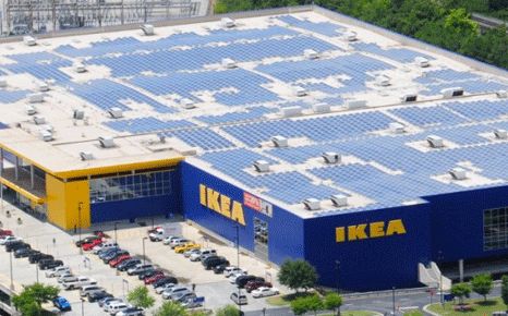 Companies like Ikea are installing solar panels throughout their stores. (Pic: Strata Solar)