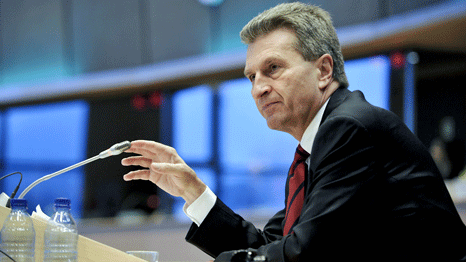 Energy commissioner Gunter Oettinger is fighting a public battle against a 40% emissions reduction target (Source: European Parliament)