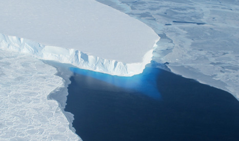 The calving front of the Thwaites ice shelf in Antarctica  (Pic: NASA)