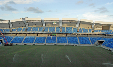 The Arena das Dunas in the city of Natal, Rio Grande, can be irrigated using recycled rainwater, collected from the roof