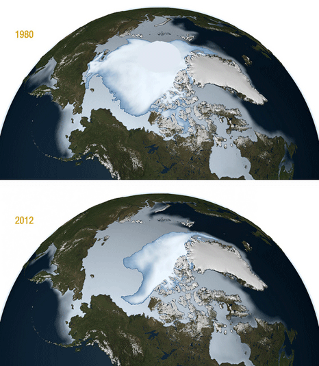 NASA maps sea ice decline from 1989 to 2012 (Pic: NASA Goddard Space Flight Center)
