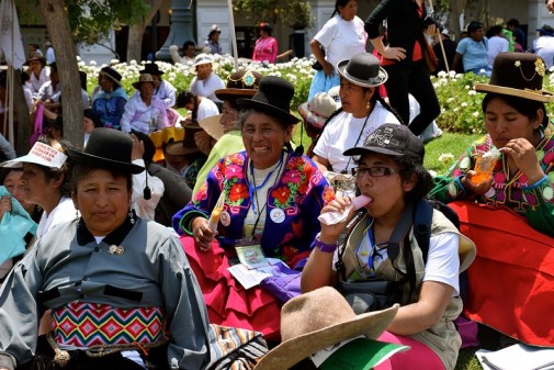 Indigenous people were well represented at a climate march in Lima on Wednesday (Pic: 350/Jamie Henn)