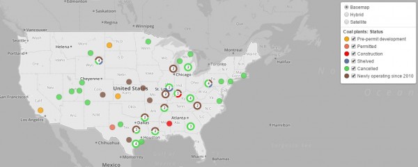 35 planned US coal plants have been cancelled since 2010 (Coalswarm/Global Coal Plant Tracker)