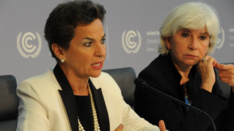 Christiana Figueres and Laurence Tubiana give a press conference (Flickr/UNclimatechange)