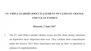 EU-China climate statement is a manifesto for a new global order