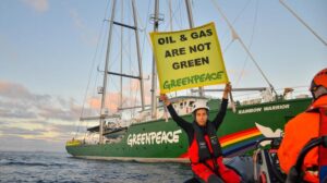 Protester against oil and gas