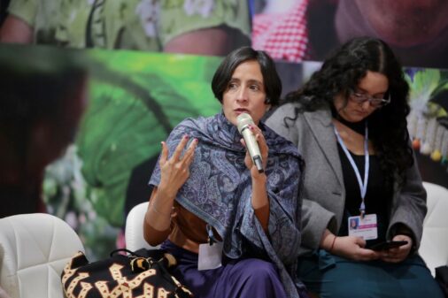 Colombia's environment minister, Susana Muhamad, at COP27 calling for unity in Latin America