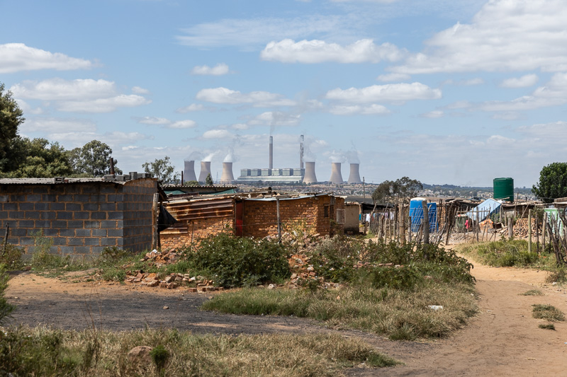 Benicon informal settlement with Duvha power station in the background