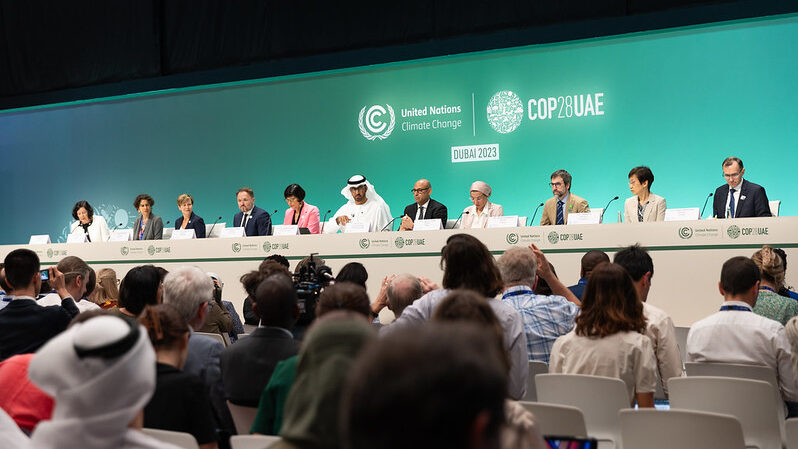 ministers give a press conference at Cop28