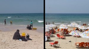 On beaches of Gaza and Tel Aviv, two tales of one heatwave