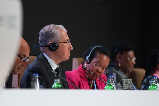 COP29 president Mukhtar Babayev at a plenary as talks enter the second week in Baku, Azerbaijan.