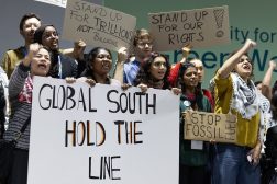 Demonstrators at COP29 in Baku, Azerbaijan, calling for "trillions" in new climate finance on the last day of negotiations. Explainer: What happened at COP29?