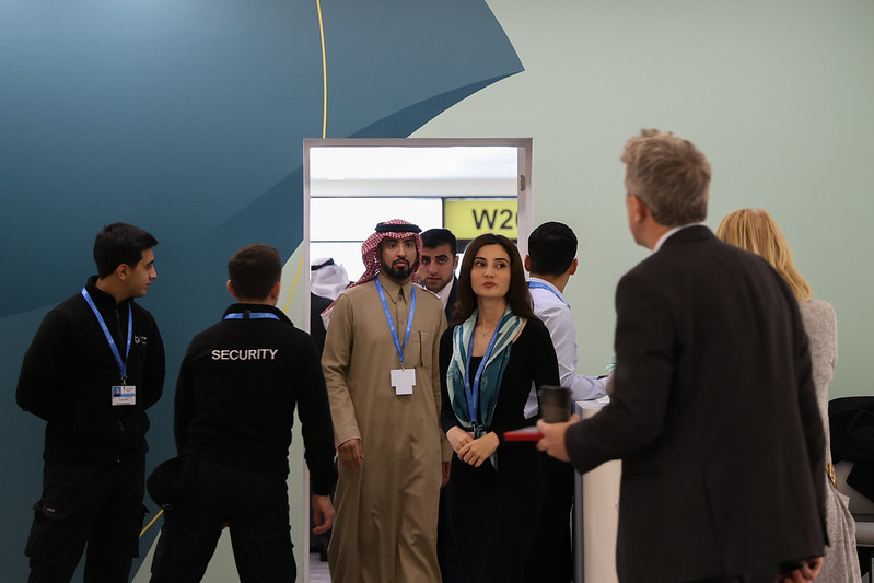 Negotiators in the hallways of COP29 in Baku, Azerbaijan.