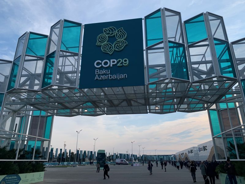 The entrance to the COP29 summit venue in Baku, Azerbaijan, November 2024 